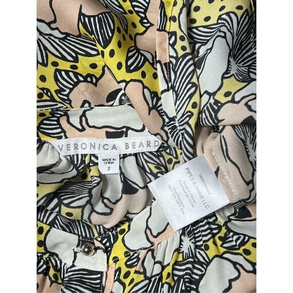 Veronica Beard Silk Floral Button Up Blouse Size 2 - Picture 5 of 5